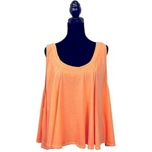 Free People Beach Women’s Sleeveless /Flowy Orange Oversized Tank Top Size-S NWT